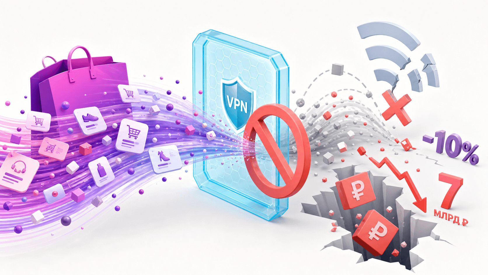 VPN-блокировки апреля 2026: WB потерял −10% мобильного трафика, рынок недосчитался 7 млрд рублей